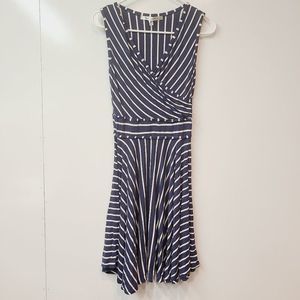 Max Studio Dress Blue White Striped Sleeveless Womens Extra Small